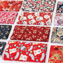 Wind bronzing pure cotton fabric Japanese-style printed cloth head cotton and hemp clothing Cheongsam Han clothing clothing fabric clearance treatment