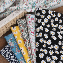 Small floral fabric Cotton small daisy fabric Pastoral printing fabric Baby clothing dress handmade DIY cloth