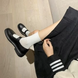 [复古玛丽珍鞋女夏2022新款百搭日系厚底春秋黑色单鞋英伦风小皮鞋]