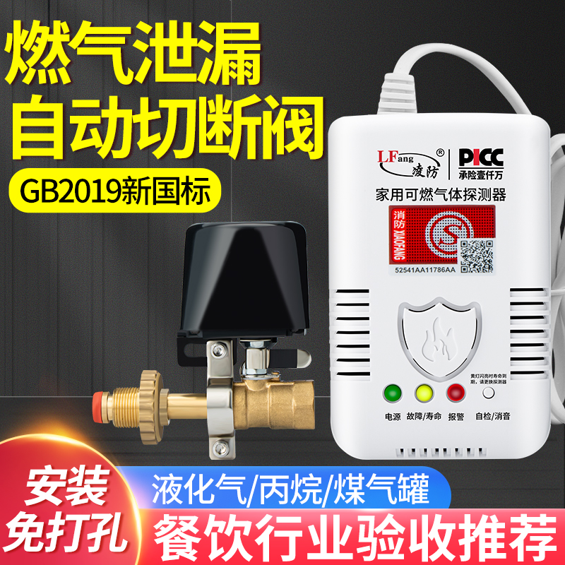 Gas alarm restaurant commercial natural gas liquefied gas gas gas tank cylinder manipulator automatic shut-off valve