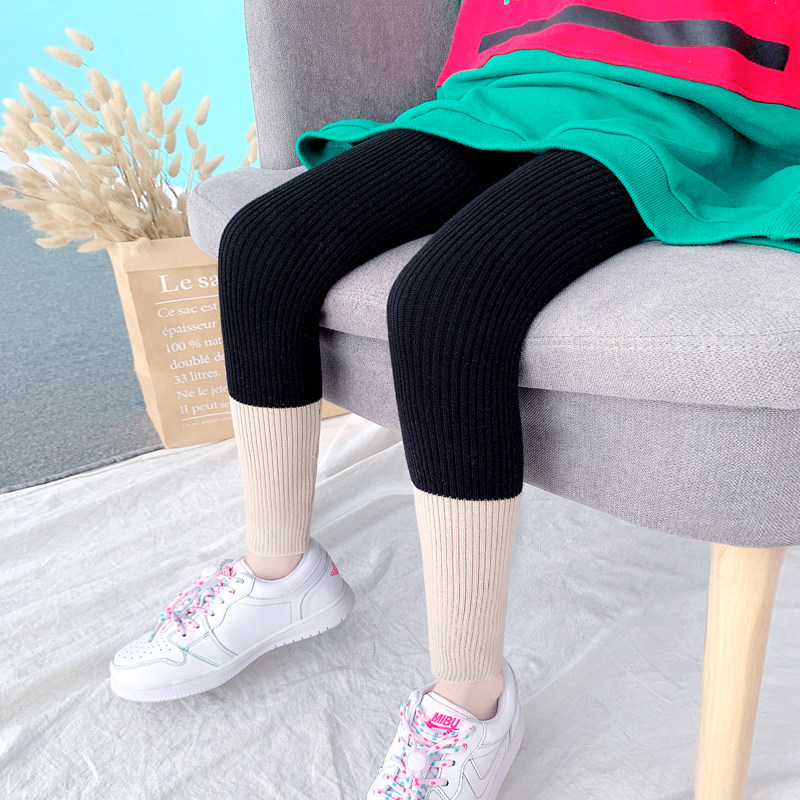 Girl Inside Hitch Pants Spring Autumn 2022 New Outwear Spring CUHK Child Long Pants Spring Style Female Baby Foreign Pie Pants