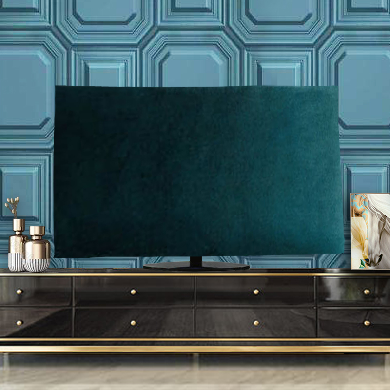 Velvet fabric 43 inch LCD TV cover cloth 55 inch 65 inch hanging TV cover dust cover desktop