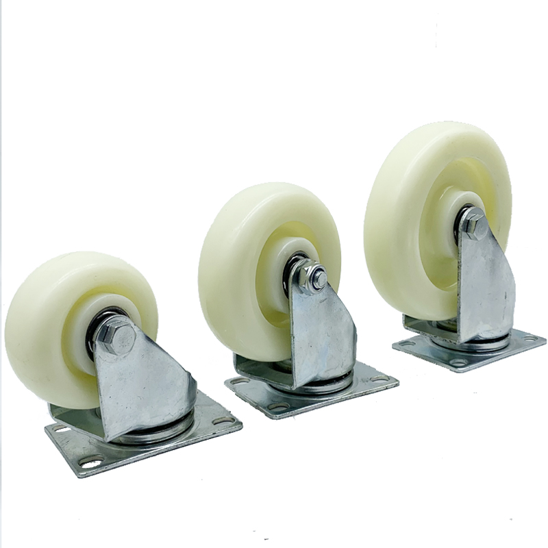 Flat Nylon Universal Wheels Load Bearing Machinery Castors Furniture Wheels Flat push wheels Outdoor abrasion resistant wheels with brakes