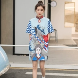 Современное ципао, платье для школьников, короткая летняя юбка, свободный крой, светлый стиль, подходит для подростков, китайский стиль