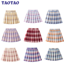 Girl Half Body Dress Plexigu Dress Spring Autumn Children Jk Uniform Plaid Skirt Short Dress Genuine skirt Elementary school Pupils Autumn dress