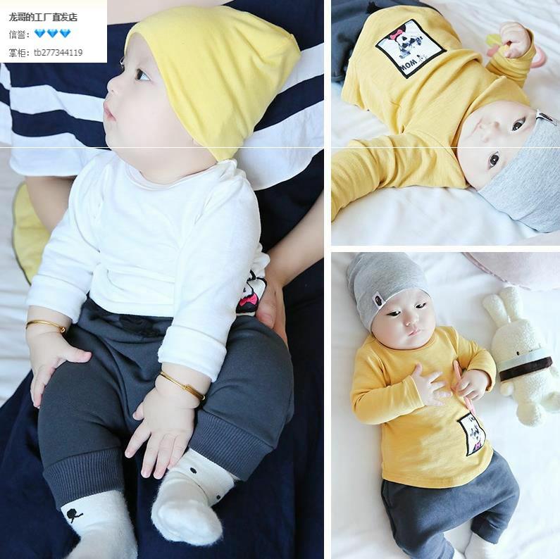 Female baby Long sleeves T-shirt 0 One 1-3-year-old 2 tides Men's cotton Spring and autumn Little shirts Baby hit undershirt Fashion Boys' spring clothes