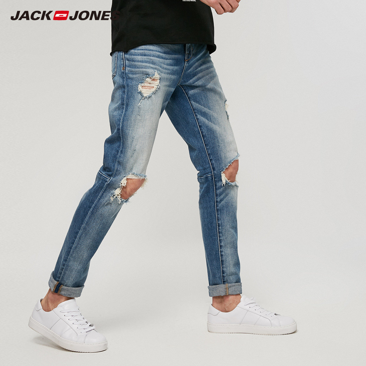 JackJones 杰克琼斯 男式修身款破洞牛仔裤 天猫优惠券折后¥79包邮(¥199-120) JackJones 杰克琼斯 男式修身款破洞牛仔裤 天猫优惠券折后¥79包邮(¥199-120)