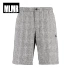 MLMR mùa thu nam thoải mái cotton và lanh thời trang kẻ sọc dây kéo quần short giản dị 217301528 - Quần short