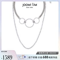 Joomi Lim Nesting double laminated wearing necklace couple 2022 New ins Chains ring splicing lock bone long chain