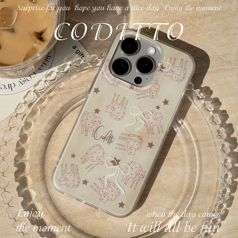 CODITTO 3D Cat & Flower – Cute, Heart Polka Dot Design Pro/Plus/Max/Air – 17, 16, 15, 14, 13 iPhone Case