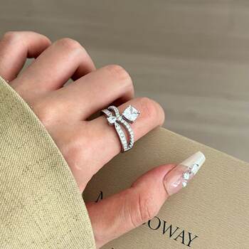 925 sterling silver princess crown square diamond ring for women light luxury