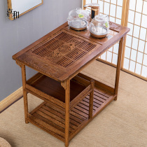 Jiahe chicken wing Wood tea car mobile kung fu tea set solid wood tea tray tea table home