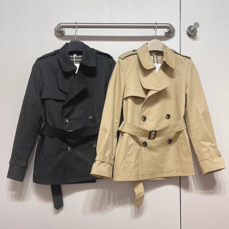 Autumn Women's Short Kensington Trench Coat 2025 New Vintage British Style Pure Cotton Solid Color Waist-Cinching Double-Breasted