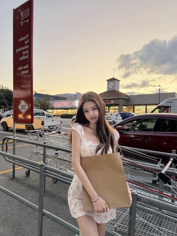 Love-Printed U-Neck Dress + Short-Sleeved T-Shirt