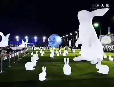 Spot a variety of optional large inflatable luminous moon cake Jade Rabbit Air model light simulation Moon Rabbit