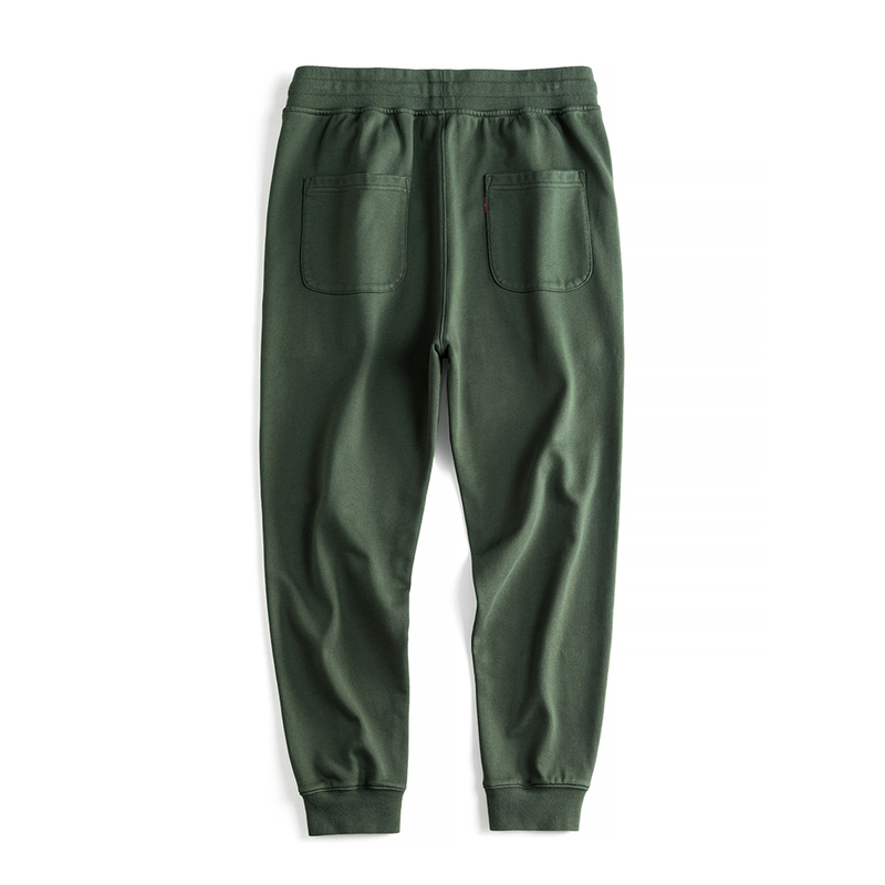 Autumn High-End Army Green Sweatpants for Men, Nine-Tenths Length Casual Pants, Pure Cotton, Comfortable, 400g, Versatile for Sports, 2 Lengths Available