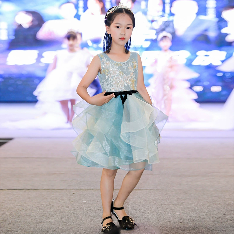 Váy trẻ em cô gái váy dạ hội váy ngắn công chúa váy hoa cô gái trình diễn trang phục người dẫn chương trình nhỏ trang phục sinh nhật - Váy trẻ em