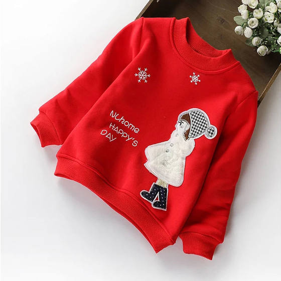 Girls' long-sleeved pure cotton spring and autumn sweatshirt spring and autumn bottoming shirt tops 2024 new Korean version popular style for middle and older children to start school