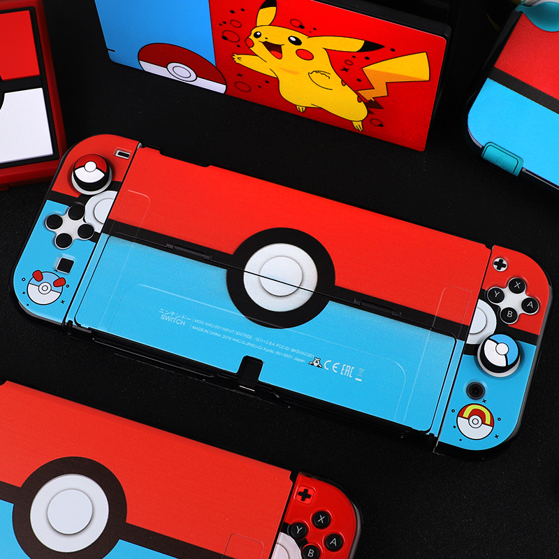 Oled Switch Protective Case Hard Shell Storage Bag Protective Shell Accessories Cartoon Set Ns Shell Red and Blue Dragon Ball