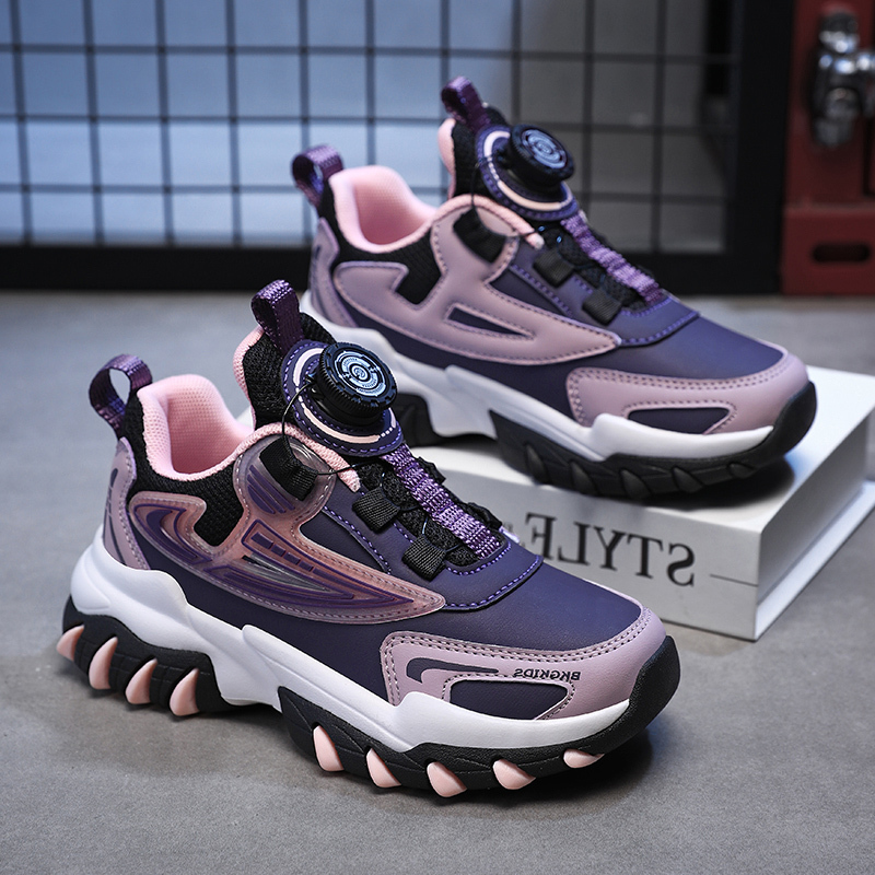 No-Lace Women's Shoes, Autumn and Winter 2026 New Model, Big Kids' Rotary Buckle Sports Running Shoes, Shock-Absorbing, Lightweight, for Middle School Students No-Lace Women's Shoes, Autumn and Winter 2026 New Model, Big Kids' Rotary Buckle Sports Running Shoes, Shock-Absorbing, Lightweight, for Middle School Students
