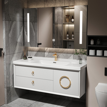 Ceramic integrated basin bathroom cabinet combination oak cabinet modern simple bathroom washbasin washbasin basin cabinet