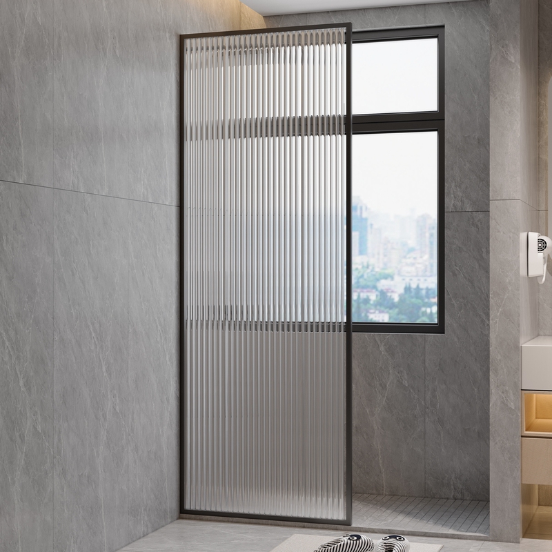 Extremely Narrow Stainless Steel Gold Long Rainbow Glass Partition Shower Room Dry and Wet Separation Half-Wall Bathroom Screen Shower Screen