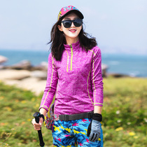 Autumn Winter Warm Keeping Thin style Fleece Jacket Woman Half-Open Cardigan size Neckline Quick Dry Long Sleeve Outdoor Plus Suede Breathable Undershirt