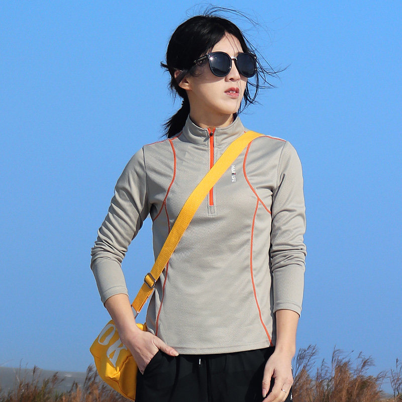 Outdoor quick-drying women's breathable sweat wicking thin shirt long sleeves sports T-shirt hiking mountaineering leisure walking clothes