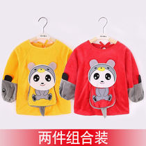 Zhao Yi Apron Baby Eating Hood Suit Girl Autumn Winter Apron With Long Sleeve Waterproof Boy Enclosure For Baby Anti-Wear