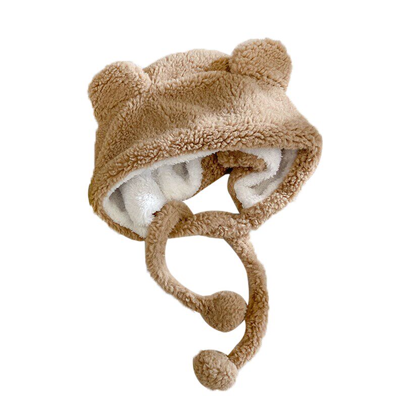 Cap children autumn and winter 100 lap cover with ears card its color small bear ears hat children autumn and winter Korean version 100 lap days