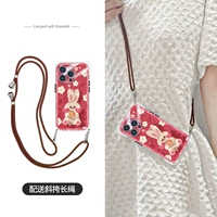 [Картина маслом «Кролик красный»] Четыре угловых отверстия для шнурка★С длинным ремешком через плечо