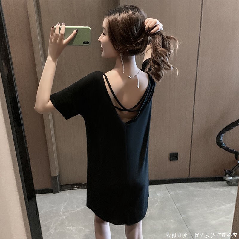 Dress easy to insert modal nude pajamas ladies summer nightdress ice silk sexy passion sexy suspenders
