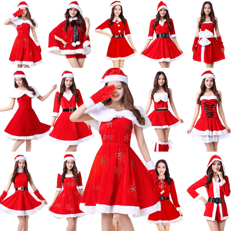 Plus-Size Christmas-Style Red Dress for Women, Autumn Fringe-Trimmed Mid-Length Sexy Nightgown Cos Uniform Set Plus-Size Christmas-Style Red Dress for Women, Autumn Fringe-Trimmed Mid-Length Sexy Nightgown Cos Uniform Set