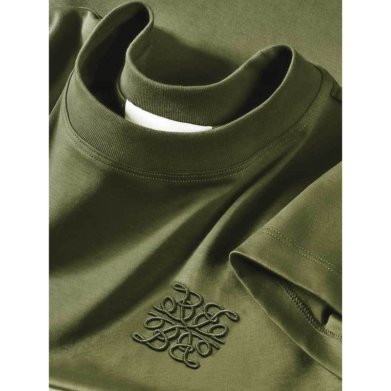 Dayin Wang Prada Men's Clothing Collaboration Mercerized Cotton 2026 New Model Thousand-Thread Embroidery Summer Men's Short-Sleeve T-Shirt