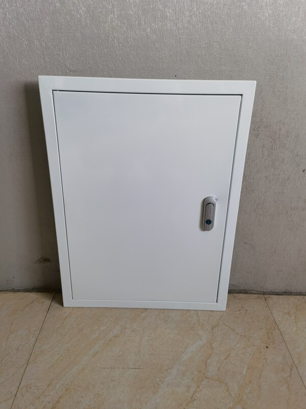 Stainless Steel Painted Water Meter Box and Electric Meter Box Cover Frame with Door Panel Inspection Port, Width 40-60, Wall-Mounted Fixing Ears Included