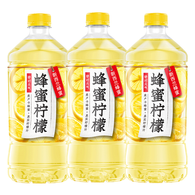 绝对元气蜂蜜柠檬水900ml大瓶装柠檬汁饮料果汁元气森林工厂生产