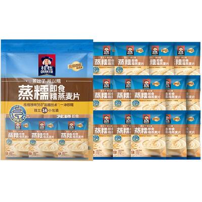 【百补】桂格冲饮燕麦片谷物原味蒸糯35g*14袋软糯拉丝速食早餐
