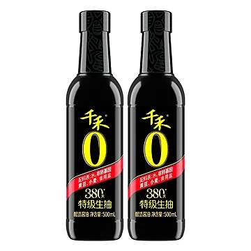 【千禾】零添加酱油生抽500mL*2