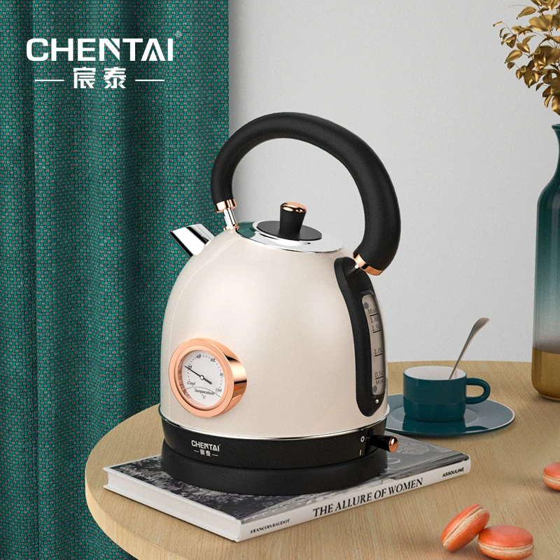 Ấm đun nước điện Tai Tai C tự động tắt nhiệt độ hiển thị ấm đun nước công suất lớn mở ấm bằng thép không gỉ 304 - ấm đun nước điện
