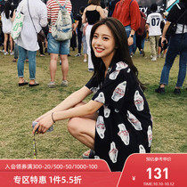 SENCE LA Hawaiian retro printed shirt summer trend short sleeve male hip hop shirt Wang Yimbo same model