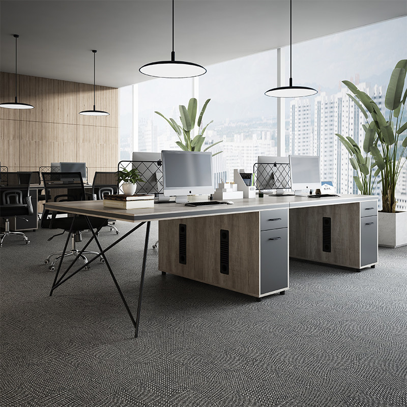 Simple modern desk industrial style office desk and chair combination 4-person staff desk four-person staff desk station