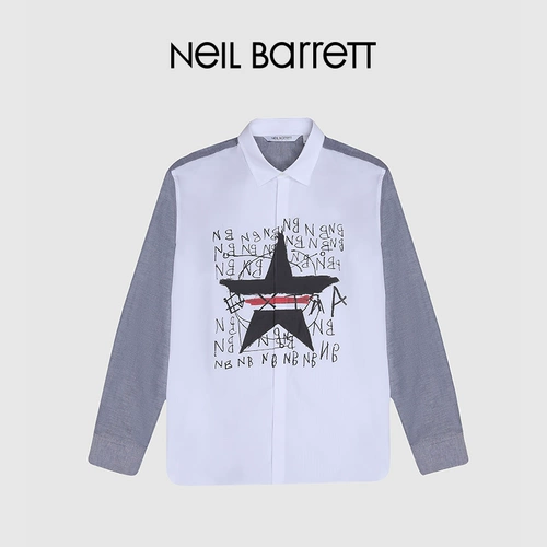 Нил Барретт/Норобенте 20 Осень и Зимняя Звездная Звезда Узор белый длинный