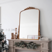 American retro decorative mirror entrance hall entrance mirror fireplace mirror fireplace mirror light luxury ins carved makeup mirror square bathroom