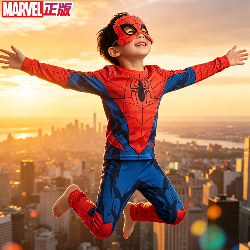 Authentic Spider-Man Clothing for Kidsren, Boys' Home Clothes Set, Spring and Autum Pajamas, Boys' Long-Sleeved Big Kidsren's Cos Clothes Authentic Spider-Man Clothing for Kidsren, Boys' Home Clothes Set, Spring and Autum Pajamas, Boys' Long-Sleeved Big Kidsren's Cos Clothes