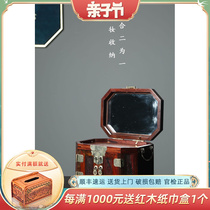 Red Wood Large Red Acid Branches Red Wood First Accessories Box Solid Wood Engraving Chinese Jewelry Case Mirror Box Handmade Goods Containing Box Wedding Celebration
