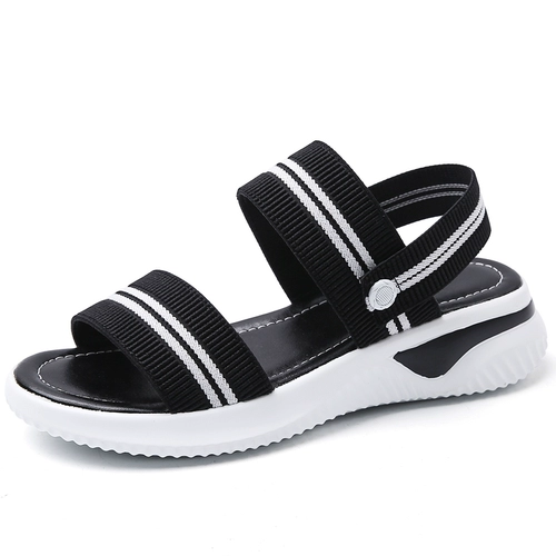 Летние сандалии, универсальные эластичные слайдеры на плоской подошве, тапочки, 2020