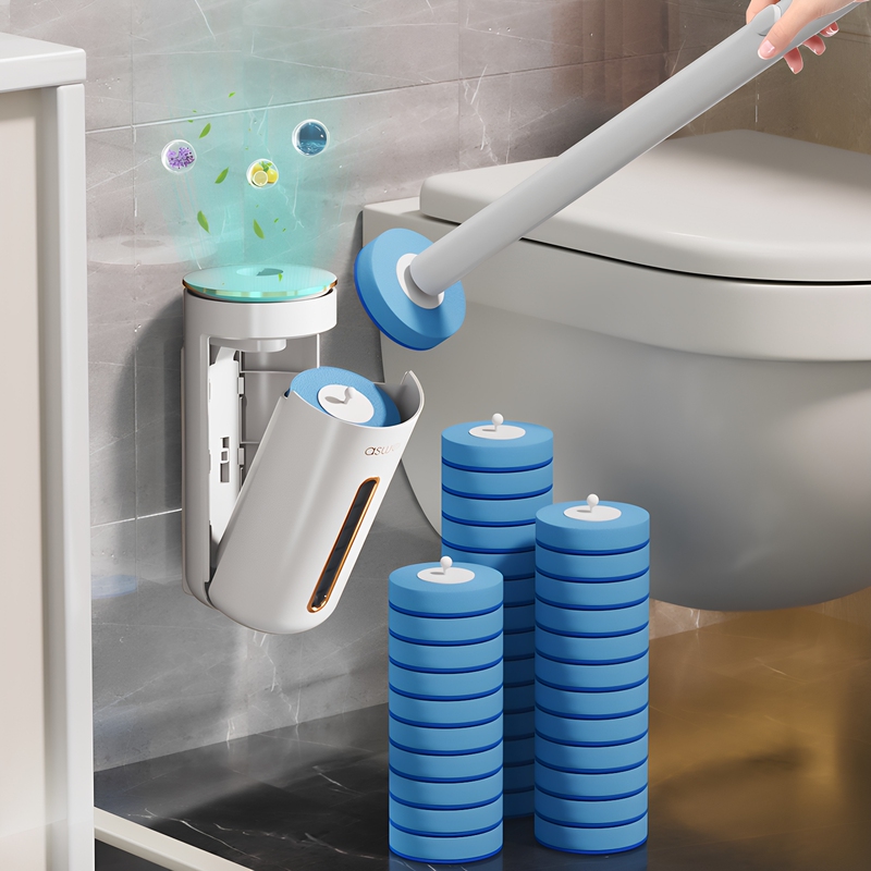 Japanese Disposable Toilet Brush for Home Use, No Dead Angle Cleaning, Wall-Mounted Bathroom Cleaning Brush with Replaceable Brush Head Japanese Disposable Toilet Brush for Home Use, No Dead Angle Cleaning, Wall-Mounted Bathroom Cleaning Brush with Replaceable Brush Head