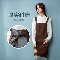 Denim Canvas Vegetarian Color Apron Milk Tea Coffee Shop Catering Men And Women Working Clothes Korean Version Fashion Braces Surround