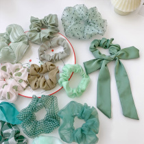 Mori green system ~ Japanese and Korean bm lattice pig large intestine Hairband brandymelville mesh rubber band female headdress