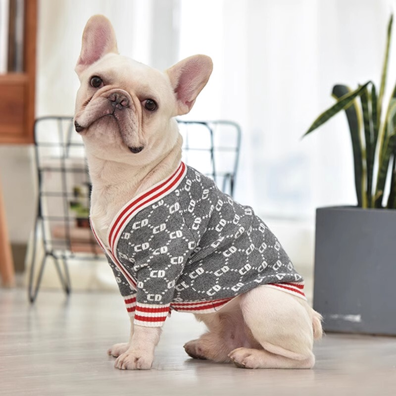 2025 Spring Bichon Pet Dog Clothes Teddy Cat Corgi Small Dog Thickened Sweater Cardigan Knitted